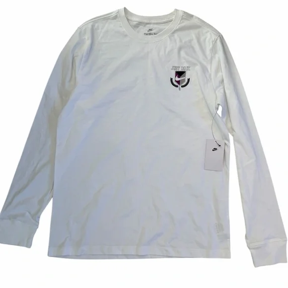 MENS Nike NSW LS T-Shirt JUST DO IT Long Sleeve 100% Cotton Size Large - Picture 2 of 5